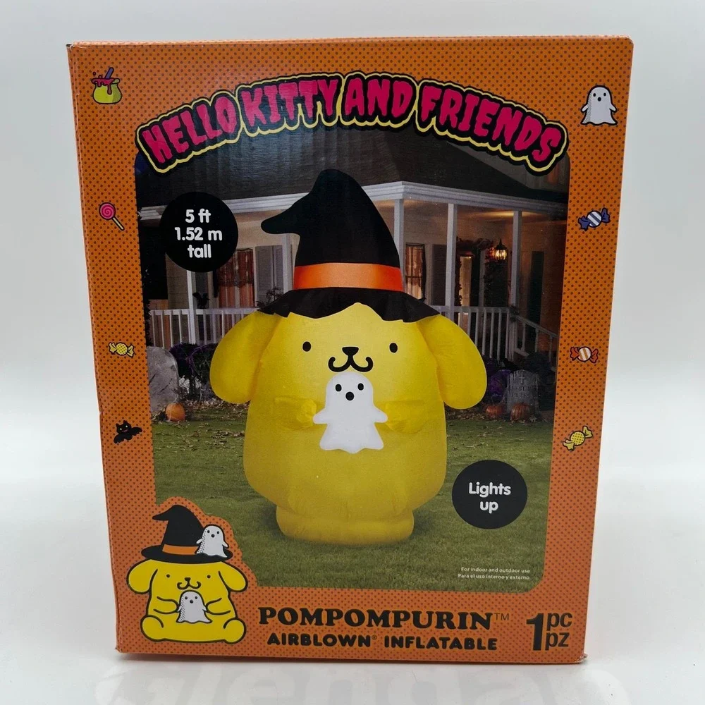Hello Kitty Pompompurin 5 Ft Halloween Airblown Inflatable‎ Lights Up Decor